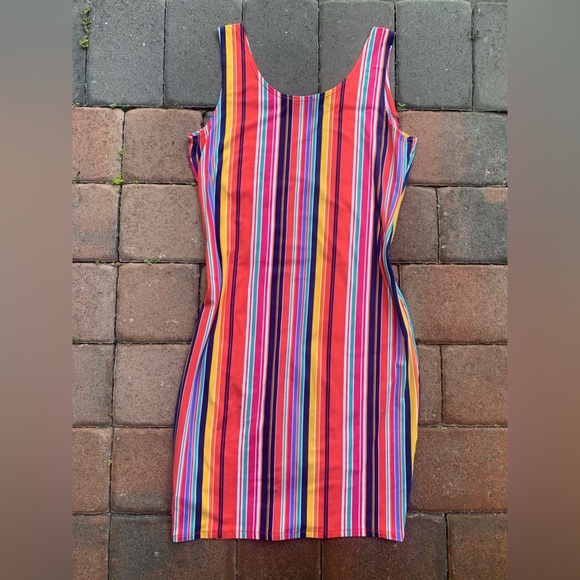 Colorful Vertical Striped Dress - Picture 1 of 6